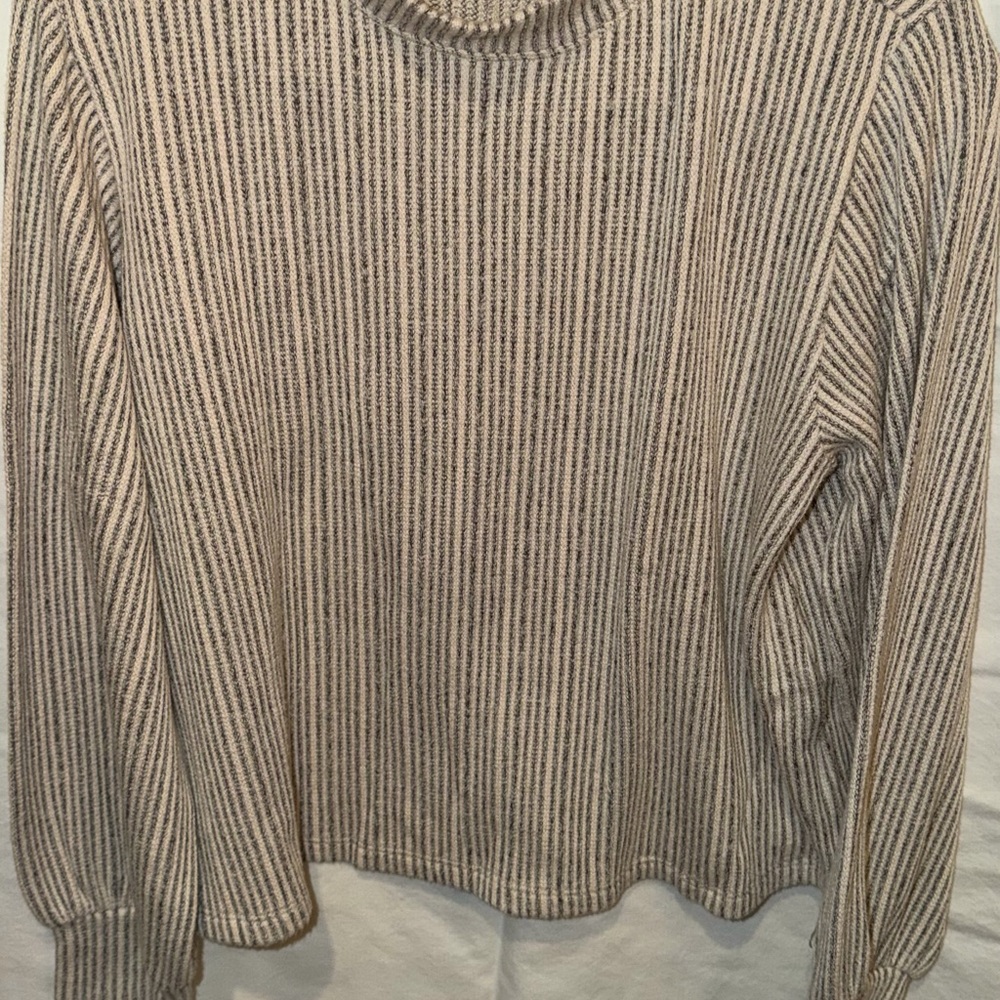 Lush Black and White Striped Top